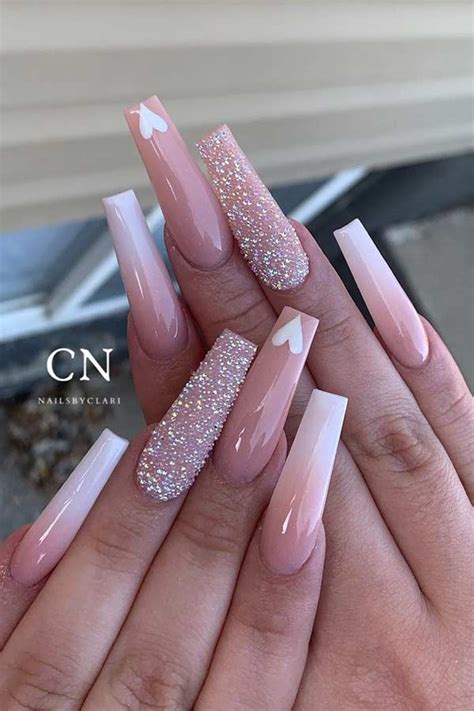 ombre nails nude and white|Nude and White Ombre Nails